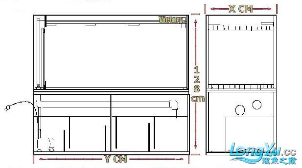 求高手给个长2米,宽65,高85的主鱼缸加溢流区和底过虑设计图纸