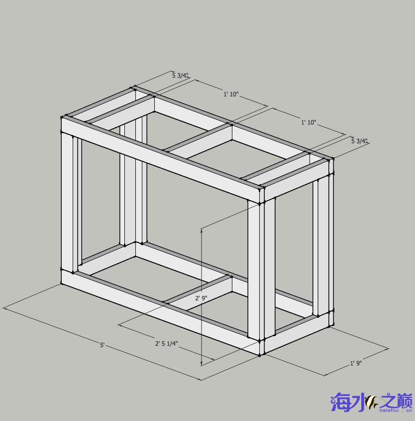 海缸立体草图设计图